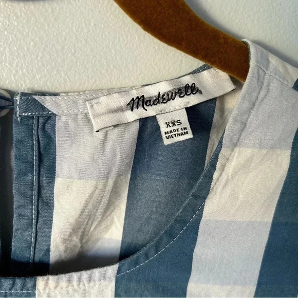 Madewell | Rickrack Cattail Tiered Dress in Gingham  Check - Picture 14 of 14